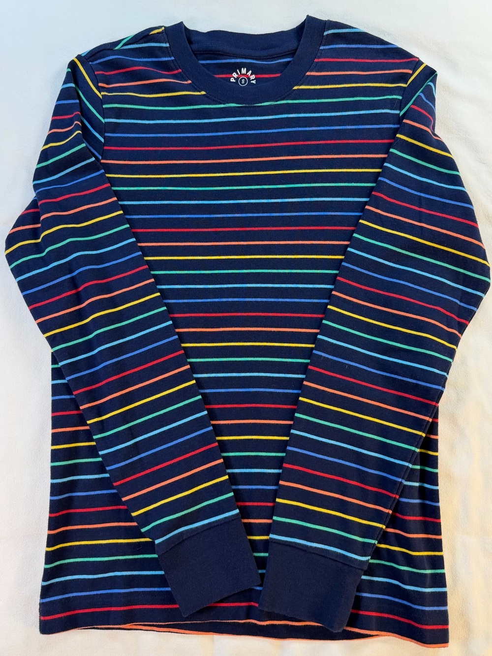 Primary Organic Cotton Crewneck Longsleeve Striped Pajama Top - Picture 5 of 8